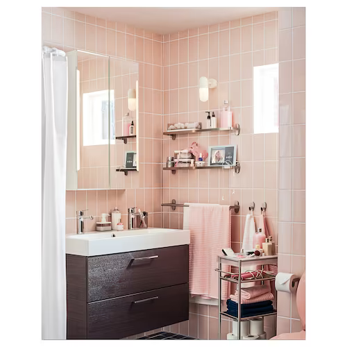 KỆ KÍNH ĐỂ ĐỒ NHÀ TẮM BROGRUND IKEA 67x11 cm