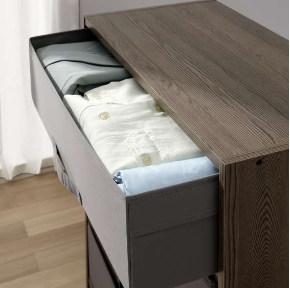KỆ LƯU TRỮ VỚI 4 HỘP BRUKSVARA IKEA - NÂU / XÁM 70x80cm