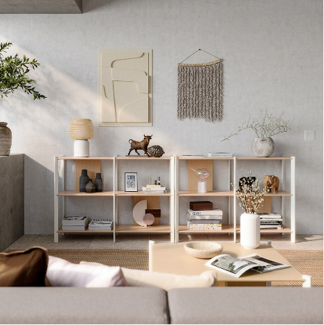 KỆ LƯU TRỮ JÄTTESTA IKEA - TRẮNG/TRE 240x85 cm
