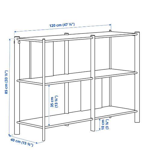 KỆ LƯU TRỮ JÄTTESTA IKEA - TRẮNG/TRE 240x85 cm