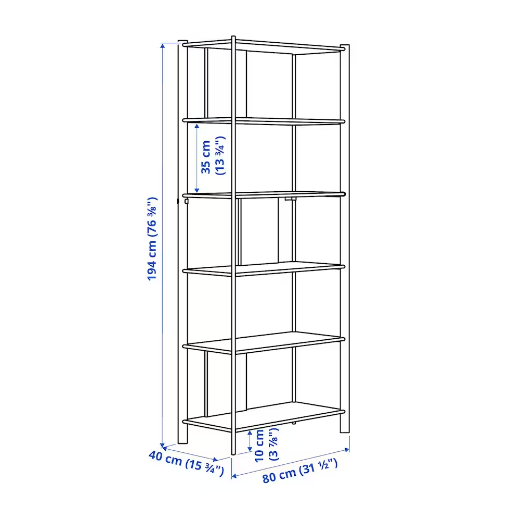 KỆ LƯU TRỮ VÀ TI VI KẾT HỢP JÄTTESTA IKEA - ĐEN 320x40x194 cm