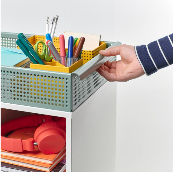 KỆ LƯU TRỮ CÓ BÁNH XE ÖVNING IKEA - TRẮNG/XÁM XANH 54x33 cm