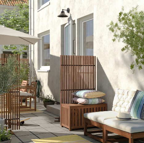 KỆ CHỨA ĐỒ CÓ MÀN CHẮN NGOÀI TRỜI NÄMMARÖ IKEA - NÂU 80x68x140 cm