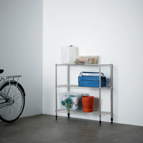 KỆ 3 TẦNG OMAR IKEA - MẠ KẼM 92x36x94 cm