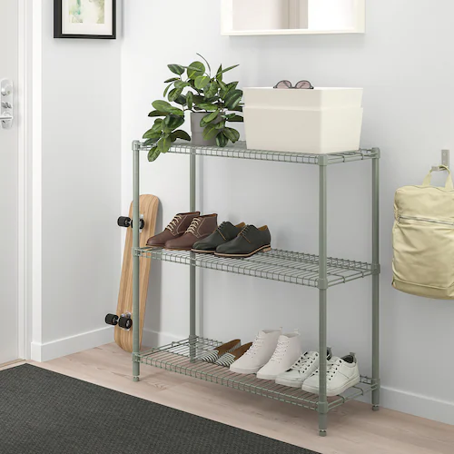 KỆ 3 TẦNG OMAR IKEA - XANH XÁM 92x36x94 cm