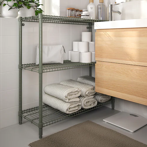 KỆ 3 TẦNG OMAR IKEA - XANH XÁM 92x36x94 cm