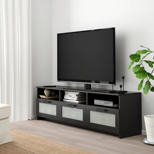 KỆ TI VI BRIMNES IKEA - ĐEN 180x41x53 cm