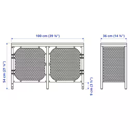 KỆ TI VI FJÄLLBO IKEA - ĐEN 100x36x54 cm