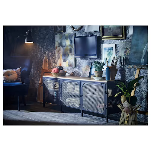 KỆ TI VI FJÄLLBO IKEA - ĐEN 150x36x54 cm