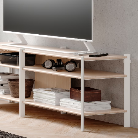 KỆ TI VI JÄTTESTA IKEA - TRẮNG/TRE 160x40x49 cm