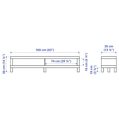 KỆ DÀI TI VI LACK IKEA - NÂU ĐEN 160x35x36 cm