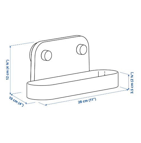 KỆ TREO TƯỜNG CÓ CỐC HÚT ÖBONÄS IKEA - XANH XÁM 28 cm