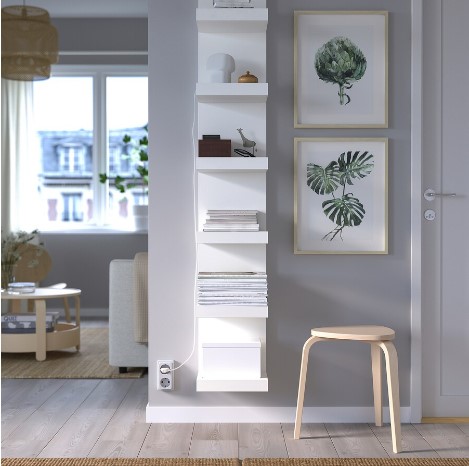KỆ TREO TƯỜNG LACK - TRẮNG 30x28x190 cm