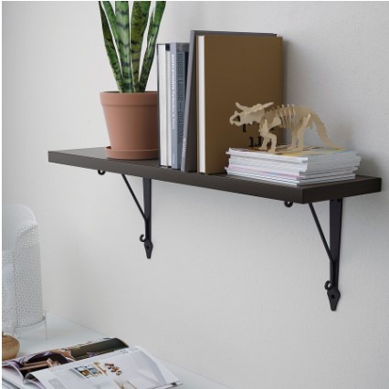 KỆ TƯỜNG KẾT HỢP BERGSHULT / KROKSHULT IKEA - NÂU ĐEN 80x20 cm