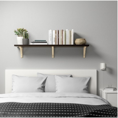 KỆ TƯỜNG KẾT HỢP BERGSHULT / SANDSHULT IKEA - NÂU ĐEN/CÂY DƯƠNG 120x30 cm
