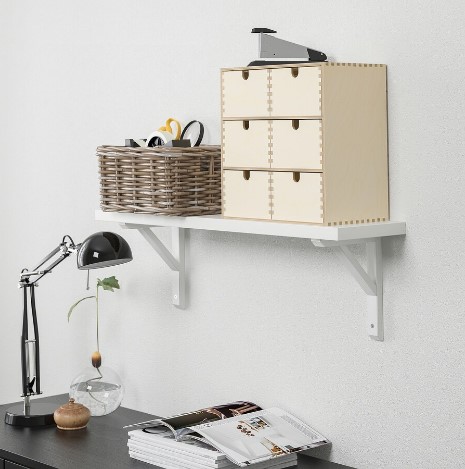 KỆ TƯỜNG KẾT HỢP BERGSHULT / SANDSHULT IKEA - TRẮNG 80x20 cm
