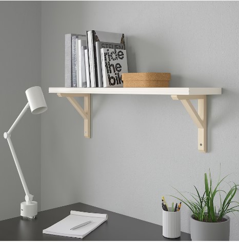 KỆ TƯỜNG KẾT HỢP BERGSHULT / SANDSHULT IKEA - TRẮNG/CÂY DƯƠNG 80x20 cm