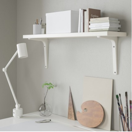 KỆ TƯỜNG KẾT HỢP BERGSHULT / TOMTHULT IKEA - TRẮNG 80x20 cm