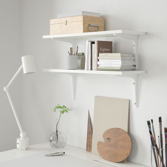 KỆ TƯỜNG KẾT HỢP BURHULT / SIBBHULT IKEA - TRẮNG 59x20 cm