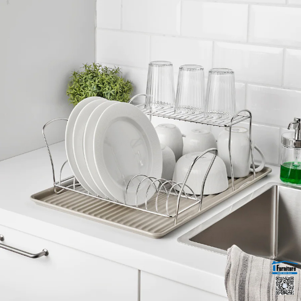 KỆ ÚP CỐC VÄLVÅRDAD IKEA - Màu inox 13x32 cm