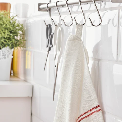 KHĂN LAU NHÀ BẾP HILDEGUN IKEA - TRẮNG/ĐỎ 45x60 cm