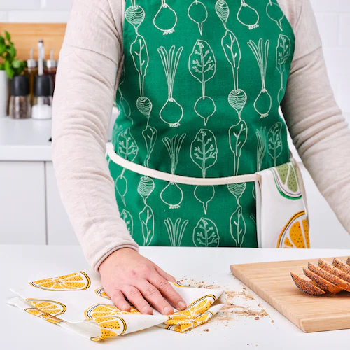 BỘ 4 KHĂN LAU NHÀ BẾP TORVFLY IKEA - CAM 45x60 cm