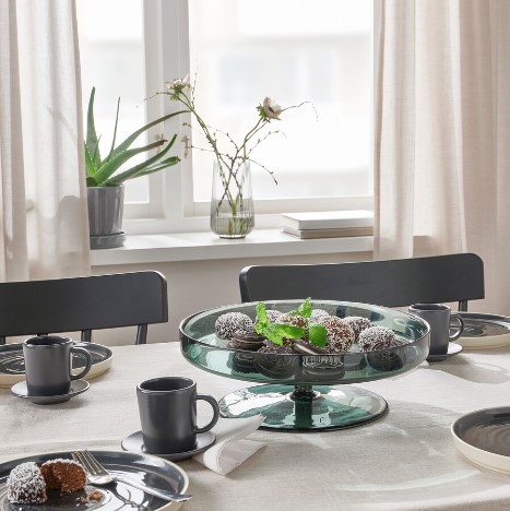 KHAY ĐĨA ĐỂ HOA QUẢ OMBONAD IKEA - XÁM 29 cm