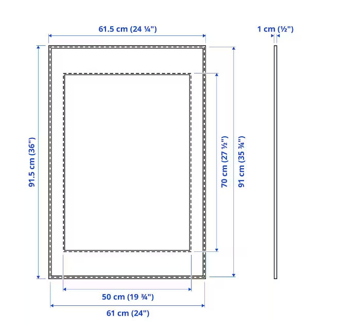 KHUNG ẢNH LOMVIKEN IKEA - MÀU ĐEN 61x91 cm