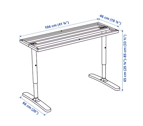 KHUNG BÀN BEKANT IKEA- TRẮNG 120x80 cm