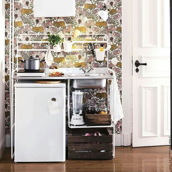 KHUNG GIÁ NHÀ BẾP MINI SUNNERSTA IKEA - TRẮNG 112x56x139 cm