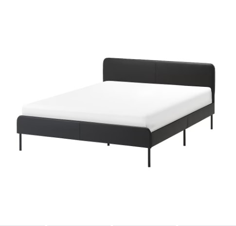 KHUNG GIƯỜNG BỘC NỆM SLATTUM IKEA - ĐEN 180x200 cm