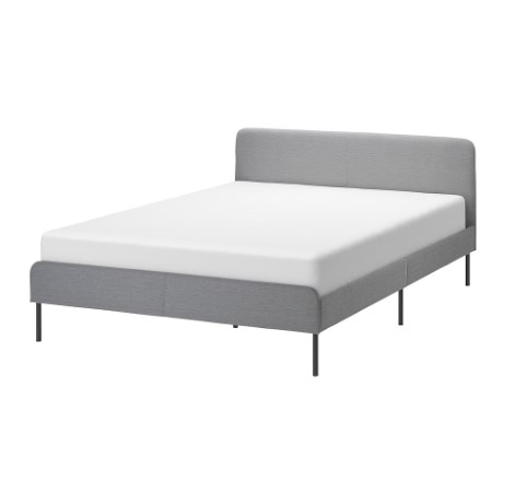 KHUNG GIƯỜNG BỘC NỆM SLATTUM IKEA - XÁM NHẠT 150x200 cm