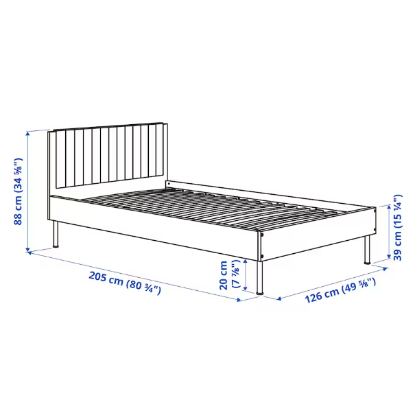 KHUNG GIƯỜNG BRUKSVARA IKEA - TRẮNG 120x200 cm