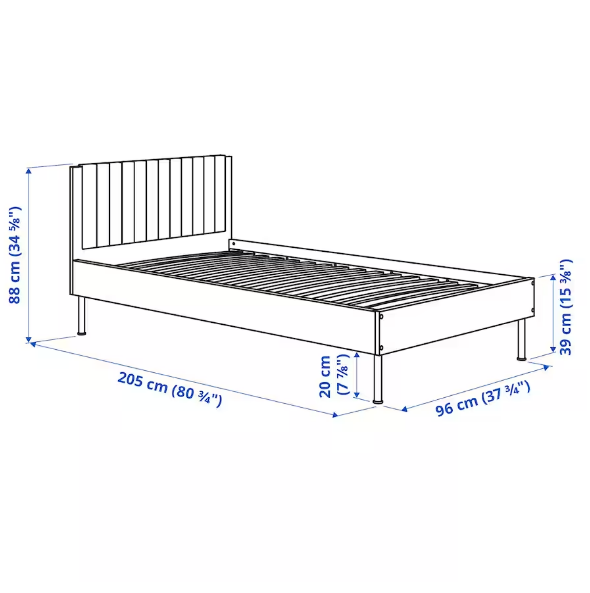 KHUNG GIƯỜNG BRUKSVARA IKEA - TRẮNG 90x200 cm