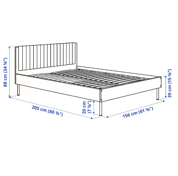 KHUNG GIƯỜNG BRUKSVARA IKEA - TRẮNG 150x200 cm