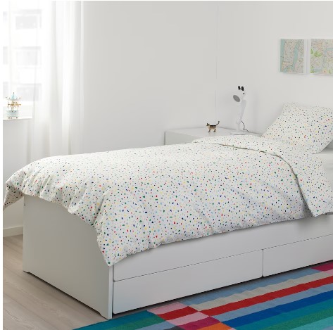 KHUNG GIƯỜNG CÓ GẦM VÀ KHO NGĂN KÉO SLÄKT IKEA - TRẮNG 90x200 cm