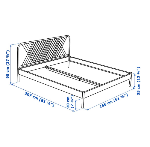 KHUNG GIƯỜNG NESTTUN IKEA - TRẮNG 150x200 cm