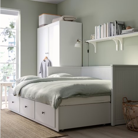 KHUNG GIƯỜNG ĐA NĂNG 3 NGĂN KÉO HEMNES IKEA - TRẮNG 80x200 cm