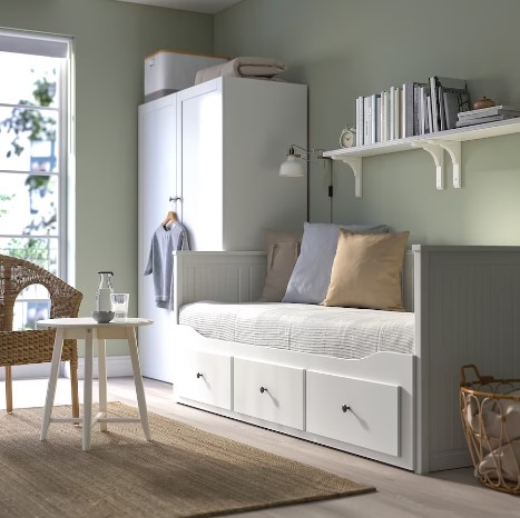 KHUNG GIƯỜNG ĐA NĂNG 3 NGĂN KÉO HEMNES IKEA - TRẮNG 80x200 cm