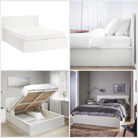 KHUNG GIƯỜNG MALM IKEA - TRẮNG 180x200 cm