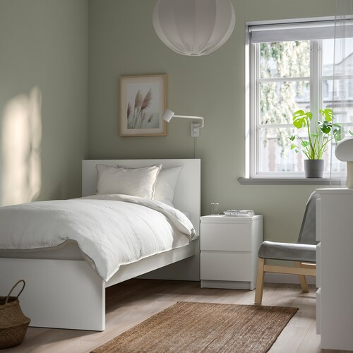 KHUNG GIƯỜNG GẦM CAO MALM IKEA- TRẮNG 90x200 cm