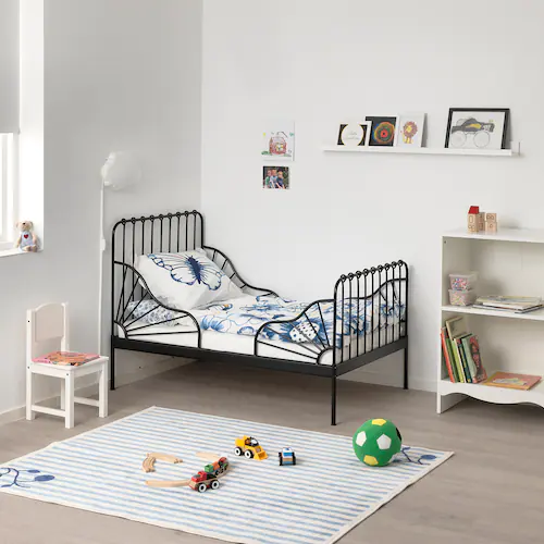 KHUNG GIƯỜNG MỞ RỘNG MINNEN IKEA - ĐEN 80x200 cm