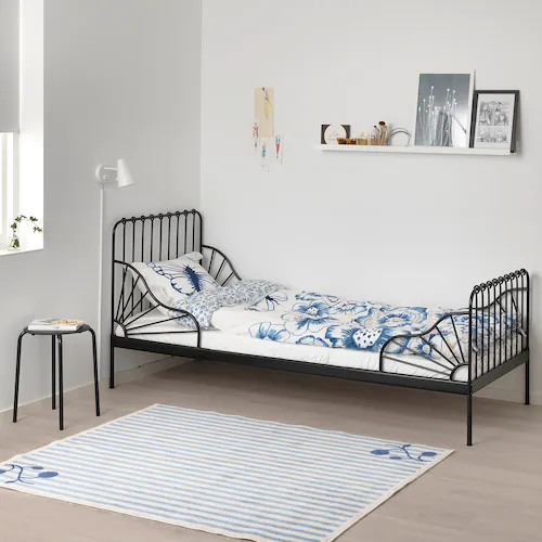 KHUNG GIƯỜNG MỞ RỘNG MINNEN IKEA - ĐEN 80x200 cm