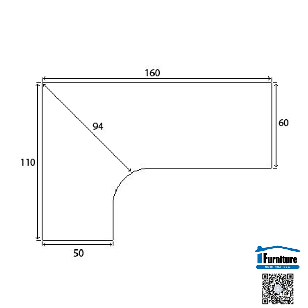 MẶT BÀN BEKANT IKEA - ĐEN 160x110 cm
