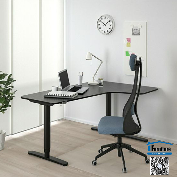 MẶT BÀN BEKANT IKEA - ĐEN 160x110 cm