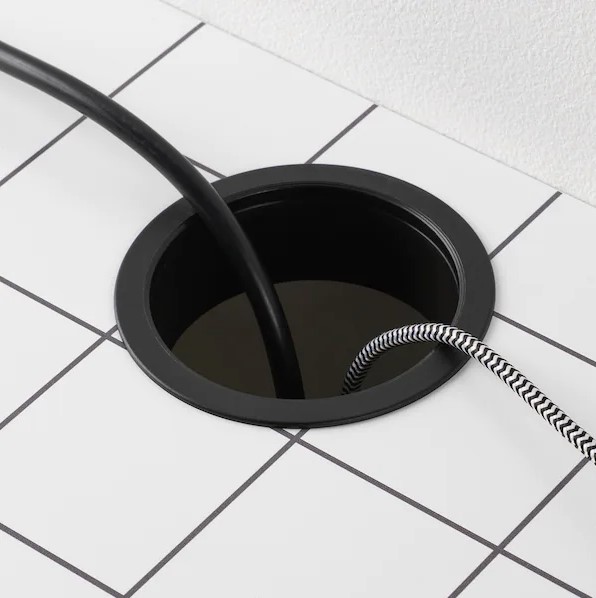 BÀN HỌA TIẾT KẺ MICKE IKEA - TRẮNG 105x50 cm