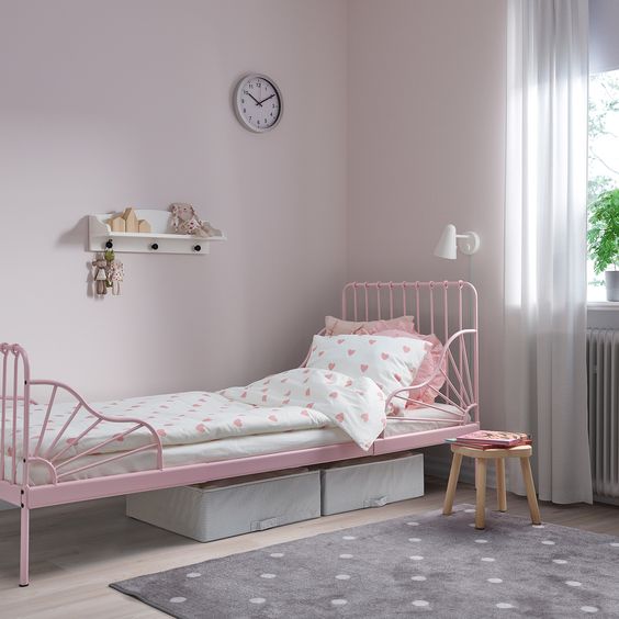 KHUNG GIƯỜNG MỞ RỘNG MINNEN IKEA - HỒNG 80x200 cm