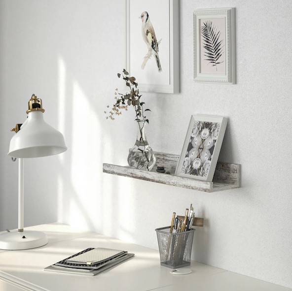 KỆ TREO TƯỜNG ĐỂ TRANH ẢNH MOSSLANDA IKEA - THÔNG TRẮNG 55 cm