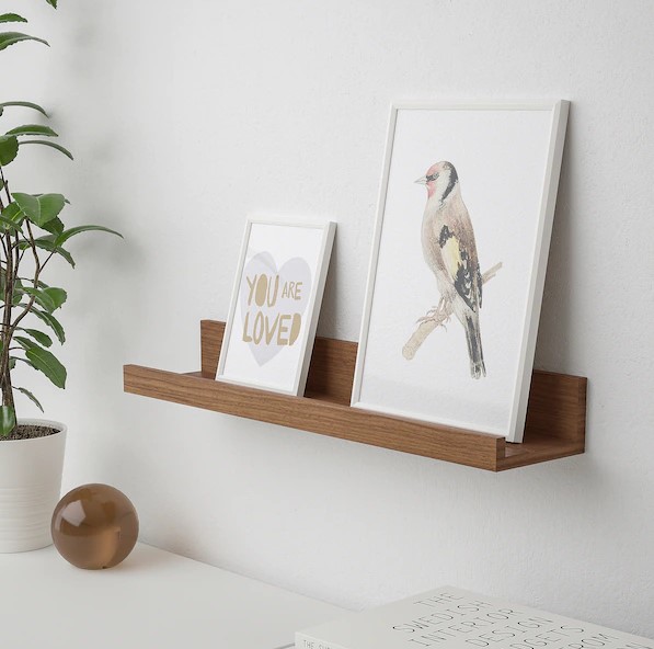 KỆ TREO TƯỜNG ĐỂ TRANH ẢNH MOSSLANDA IKEA -  NÂU 55 cm