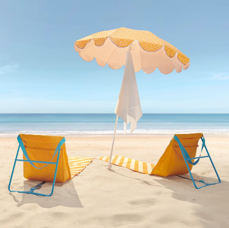 Ô CHE NẮNG STRANDÖN IKEA - VÀNG CHẤM BI 140 cm